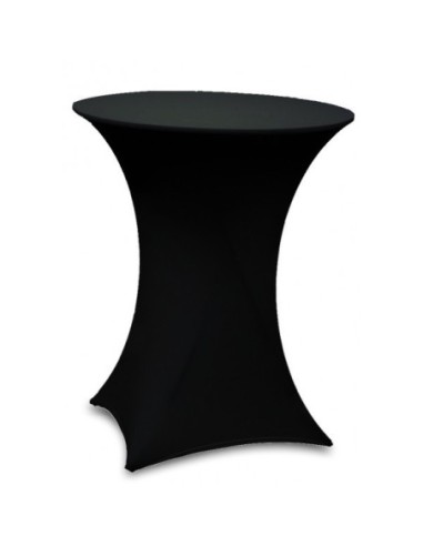 Housse Lisse Spandex NOIRE pour table pliante ronde mange debout