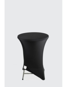 Housse Lisse Spandex NOIRE pour table pliante ronde mange debout 2
