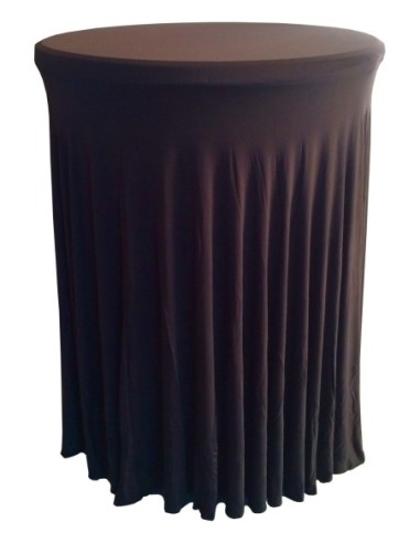 Housse Ondulée NOIRE Spandex pour table pliante Mange debout Diamètre 80 cm