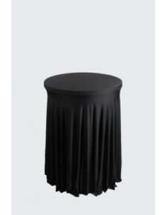 Housse Ondulée NOIRE Spandex pour table pliante Mange debout Diamètre 80 cm 2