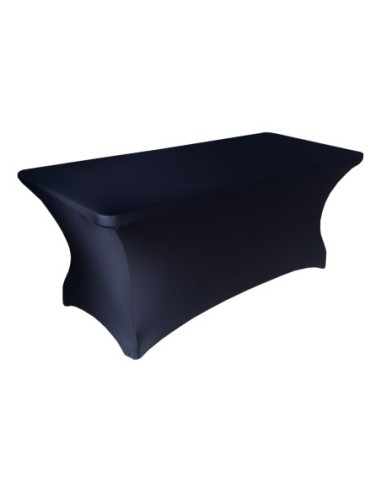 Housse Lisse Spandex NOIRE pour table pliante rectangle 122cm x 61cm