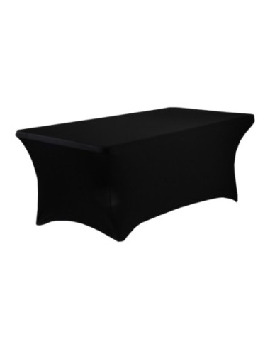 Housse Lisse Spandex NOIRE pour table pliante rectangle 200cm x 90cm