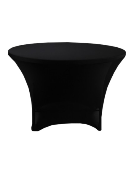 Housse Lisse Spandex NOIRE pour table pliante ronde Diamètre 122cm