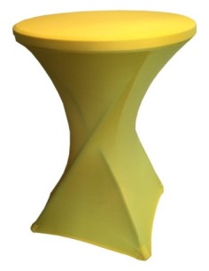Housse Lisse Spandex JAUNE pour table pliante ronde mange debout 2