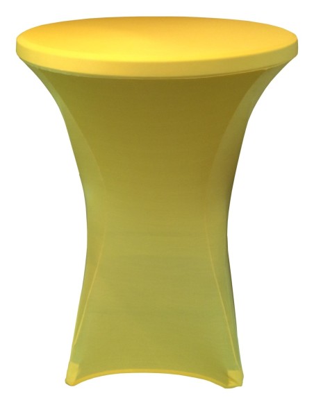 Housse Lisse Spandex JAUNE pour table pliante ronde mange debout