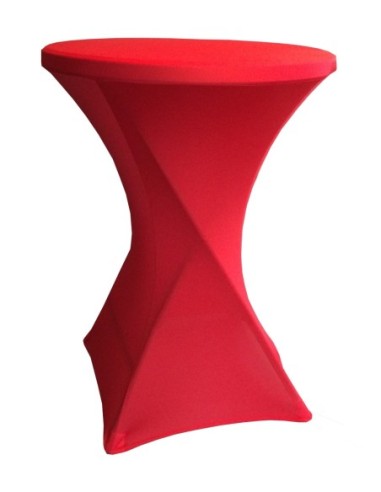 Housse Lisse Spandex ROUGE pour table pliante ronde mange debout