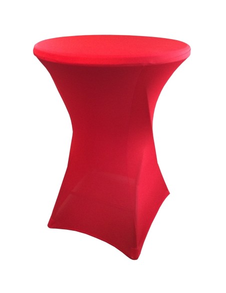 Housse Lisse Spandex ROUGE pour table pliante ronde mange debout