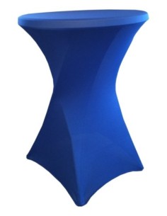 Housse Lisse Spandex BLEUE pour table pliante ronde mange debout 2