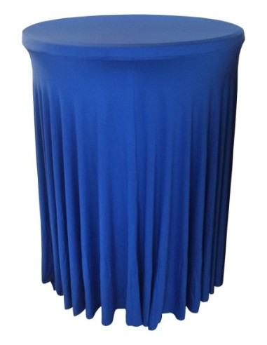 Housse Ondulée BLEUE Spandex pour table pliante Mange debout Diamètre 80 cm