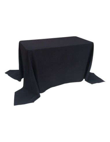 Nappe Lisse Polyester NOIRE pour table pliante rectangle 122cm x 61cm