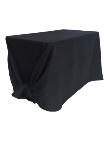 Nappe Lisse Polyester NOIRE pour table pliante rectangle 122cm x 61cm