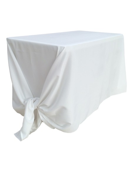 Nappe Lisse Polyester BLANCHE pour table pliante rectangle 122cm x 61cm