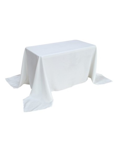 Nappe Lisse Polyester BLANCHE pour table pliante rectangle 122cm x 61cm