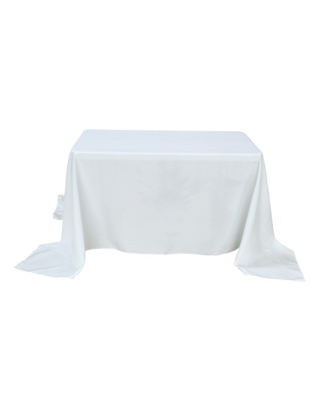 Nappe Lisse Polyester BLANCHE pour table pliante rectangle 122cm x 61cm