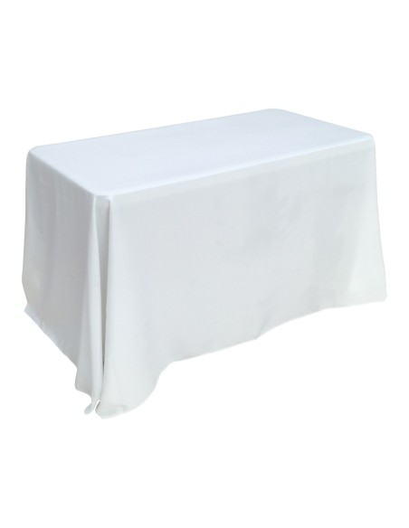 Nappe Lisse Polyester BLANCHE pour table pliante rectangle 122cm x 61cm