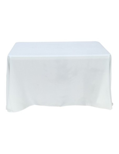 Nappe Lisse Polyester BLANCHE pour table pliante rectangle 122cm x 61cm