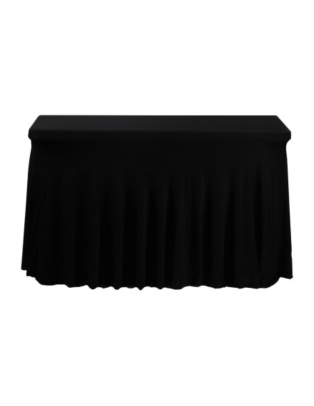 Housse Ondulée Spandex NOIRE pour table pliante rectangle 122cm x 61cm