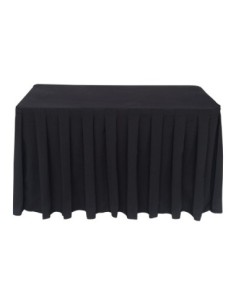 Nappe Ondulée Polyester NOIRE pour table pliante rectangle 122cm x 61cm 2