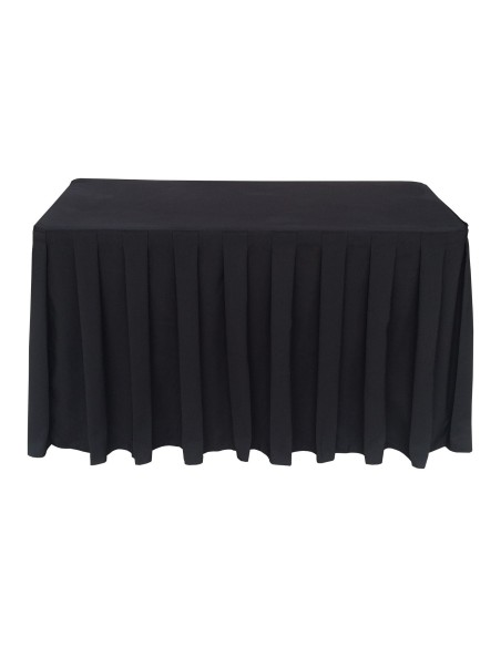 Nappe Ondulée Polyester NOIRE pour table pliante rectangle 122cm x 61cm