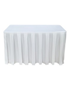 Nappe Ondulée Polyester BLANCHE pour table pliante rectangle 122cm x 61cm 2