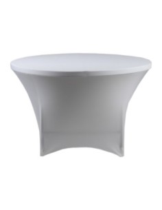 Housse Lisse Spandex BLANCHE pour table pliante ronde Diamètre 122cm
