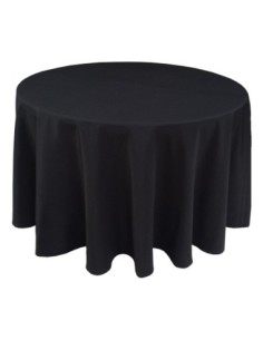 Nappe Ondulée 3 Polyester NOIRE pour table pliante ronde Diamètre 122cm