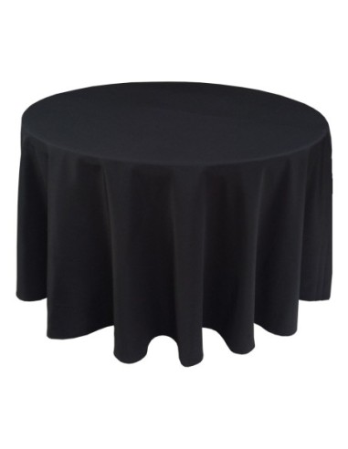 Nappe Ondulée 3 Polyester NOIRE pour table pliante ronde Diamètre 122cm