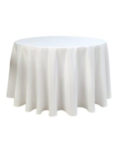 Nappe Ondulée 3 Polyester BLANCHE pour table pliante ronde Diamètre 122cm 2