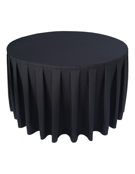 Nappe Ondulée 4 Polyester NOIRE pour table pliante ronde Diamètre 122cm