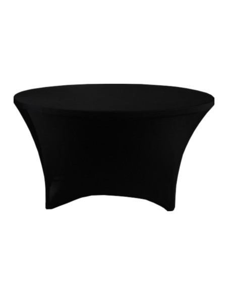 Housse Lisse Spandex NOIRE pour table pliante ronde Diamètre 150 cm