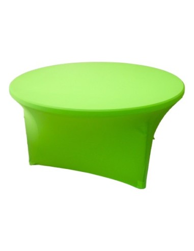 Housse Lisse Spandex VERTE pour table pliante ronde Diamètre 150 cm
