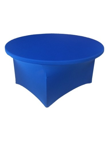 Housse Lisse Spandex BLEUE pour table pliante ronde Diamètre 150 cm