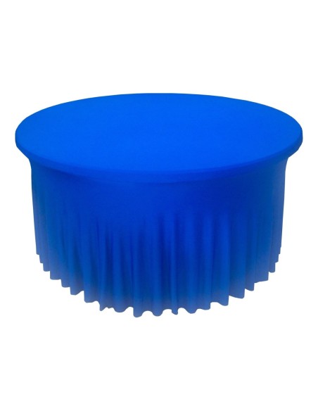 Housse Ondulée Spandex BLEUE pour table pliante ronde Diamètre 150 cm