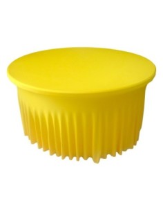 Housse Ondulée Spandex JAUNE pour table pliante ronde Diamètre 150 cm 2