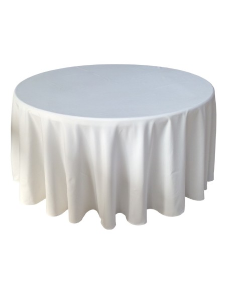 Housse Ondulée 3 Polyester BLANCHE pour table pliante ronde Diamètre 150 cm