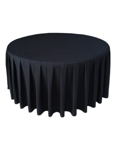 Housse Ondulée 4 Polyester NOIRE pour table pliante ronde Diamètre 150 cm