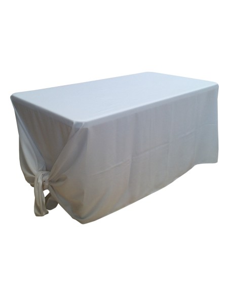 Nappe Lisse Polyester BLANCHE pour table pliante rectangle 152cm x 76cm