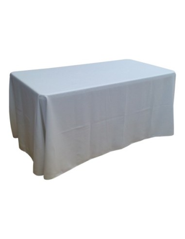 Nappe Lisse Polyester BLANCHE pour table pliante rectangle 152cm x 76cm