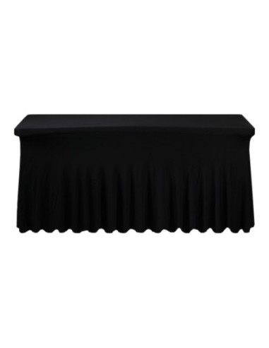 Housse Ondulée Spandex NOIRE pour table pliante rectangle 152cm x 76cm