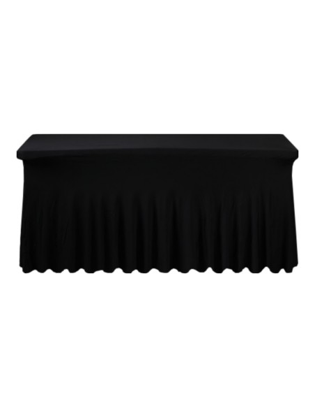 Housse Ondulée Spandex NOIRE pour table pliante rectangle 152cm x 76cm