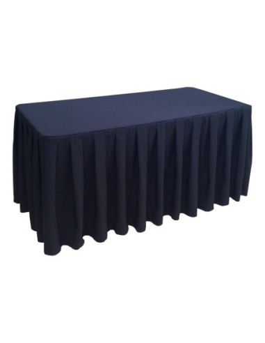 Nappe Ondulée Polyester NOIRE pour table pliante rectangle 152cm x 76cm