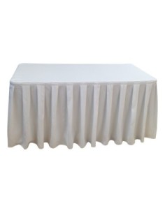 Nappe Ondulée Polyester BLANCHE pour table pliante rectangle 152cm x 76cm 2