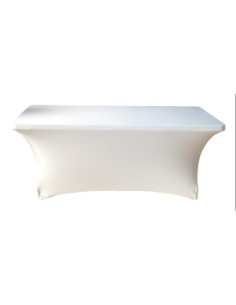 Housse Lisse Spandex BLANCHE pour table pliante rectangle 183cm x 76cm 2