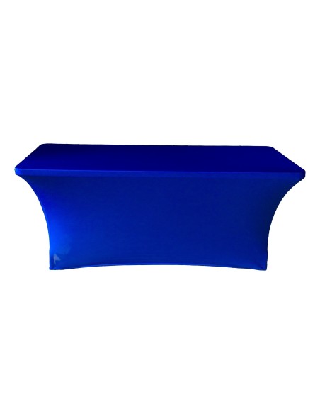 Housse Lisse Spandex BLEUE pour table pliante rectangle 183cm x 76cm