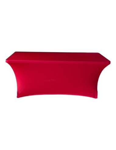 Housse Lisse Spandex ROUGE pour table pliante rectangle 183cm x 76cm