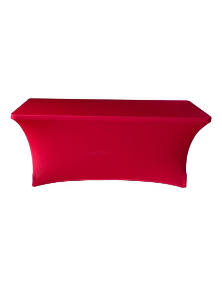 Housse Lisse Spandex ROUGE pour table pliante rectangle 183cm x 76cm