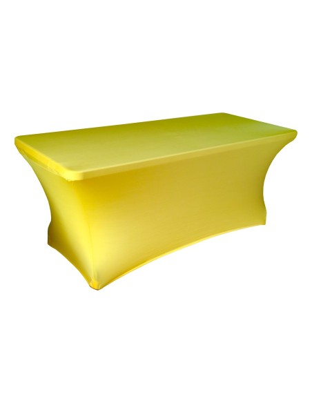 Housse Lisse Spandex JAUNE pour table pliante rectangle 183cm x 76cm