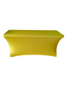 Housse Lisse Spandex JAUNE pour table pliante rectangle 183cm x 76cm 2