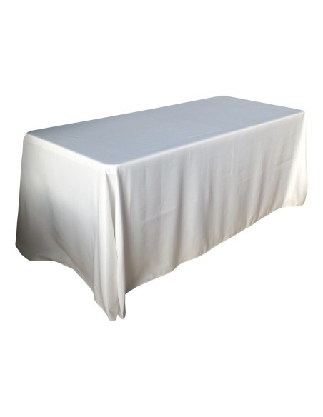 Nappe Lisse Polyester BLANCHE pour table pliante rectangle 183cm x 76cm