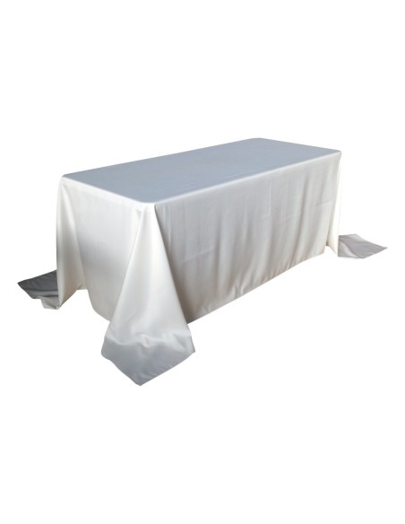Nappe Lisse Polyester BLANCHE pour table pliante rectangle 183cm x 76cm